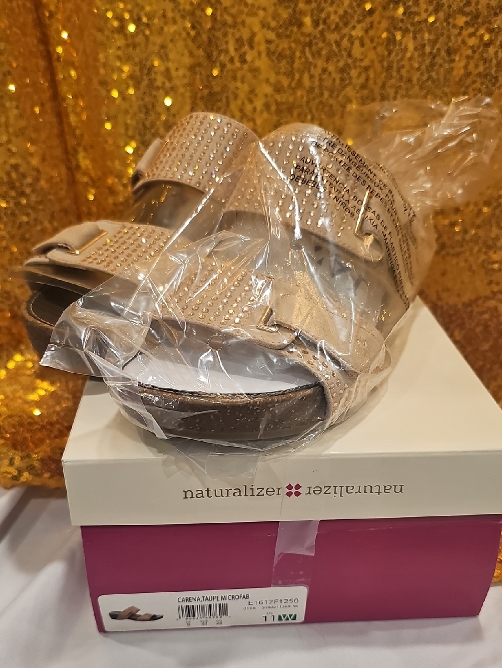 New In Box Naturalizer Sandals With Cute Gems On Them Sz 11w Women - Picture 1 of 7